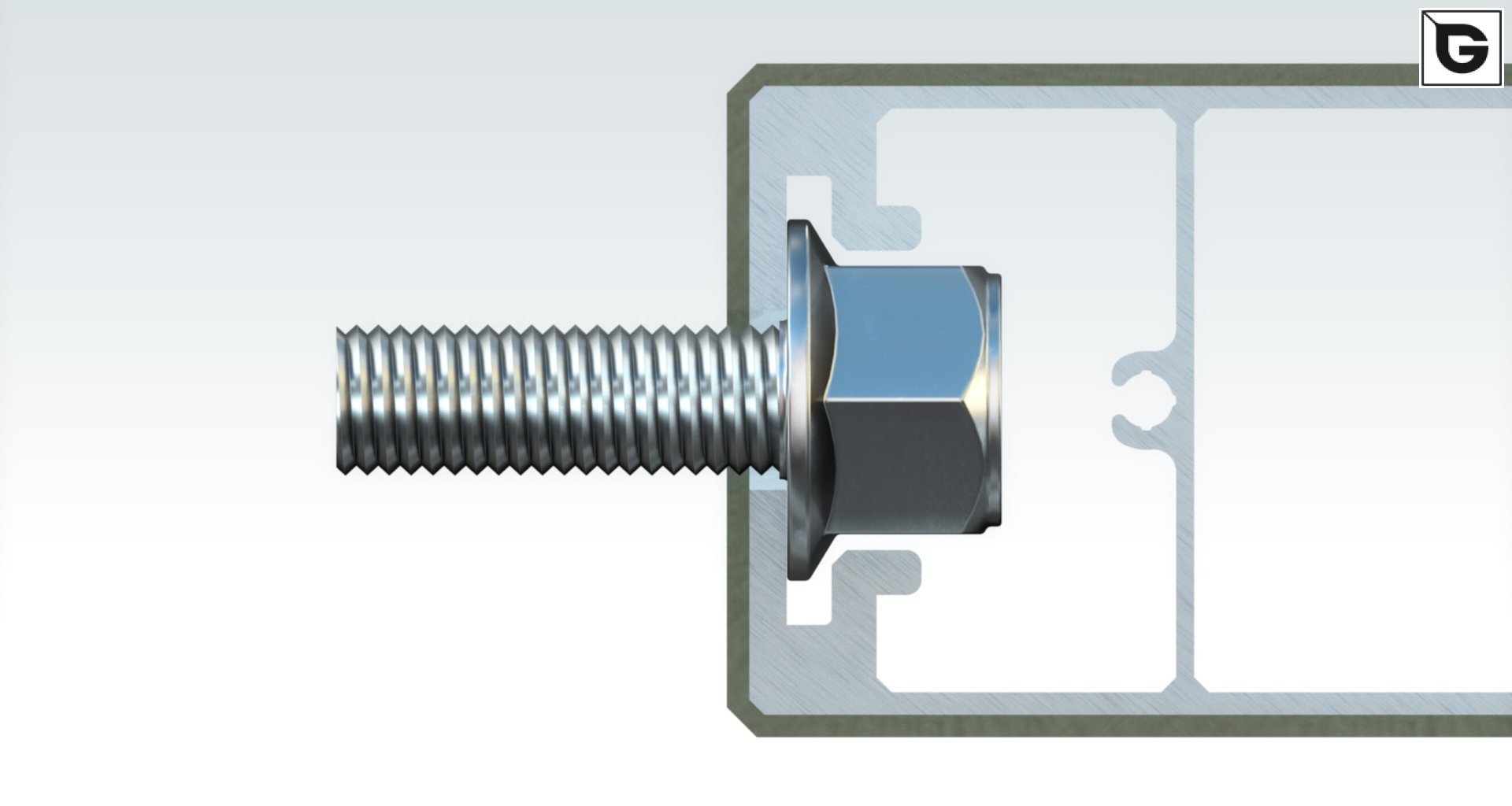 Befestigung über 
 Bolzen mit Flansch