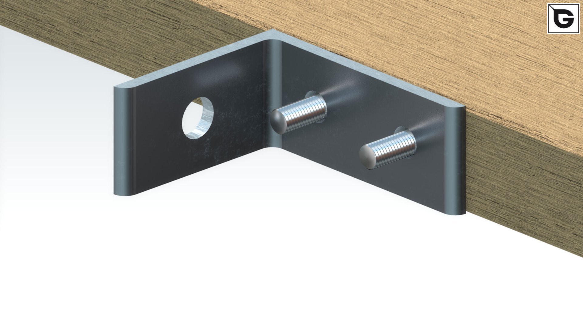 Befestigung über 
 Bolzen mit Flansch