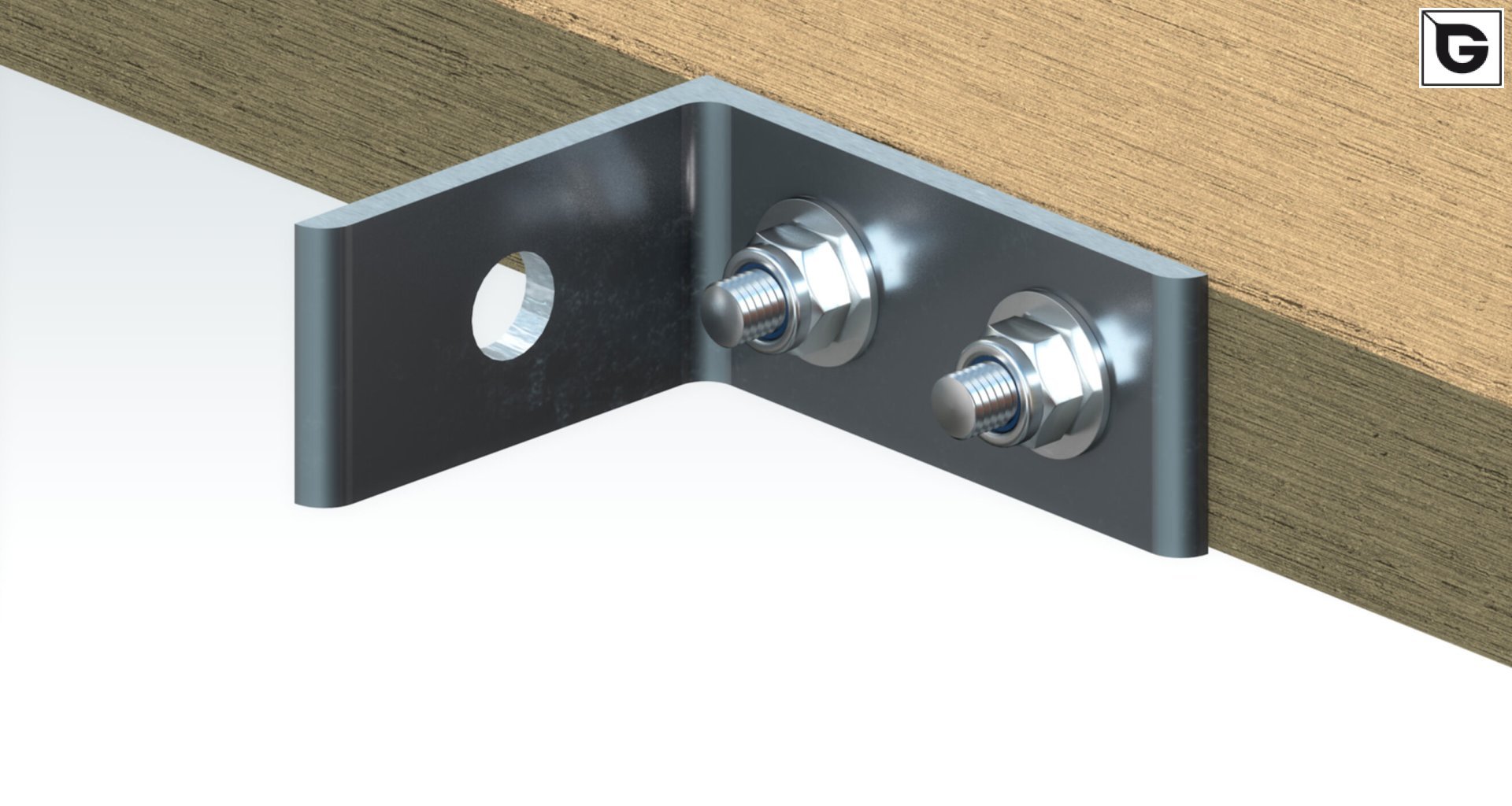 Befestigung über 
 Bolzen mit Flansch