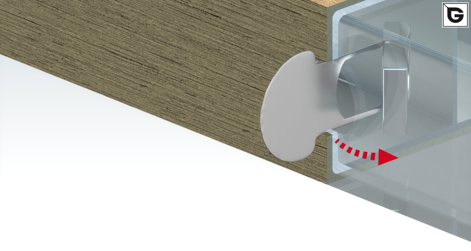 Befestigung mit 
 InPull Nut