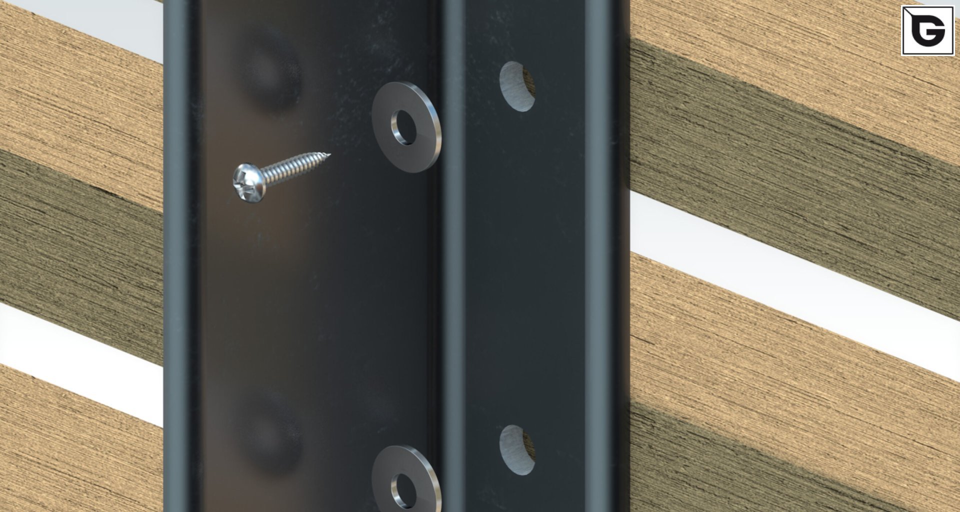 Befestigung mit 
 selbstschneidende Schraube