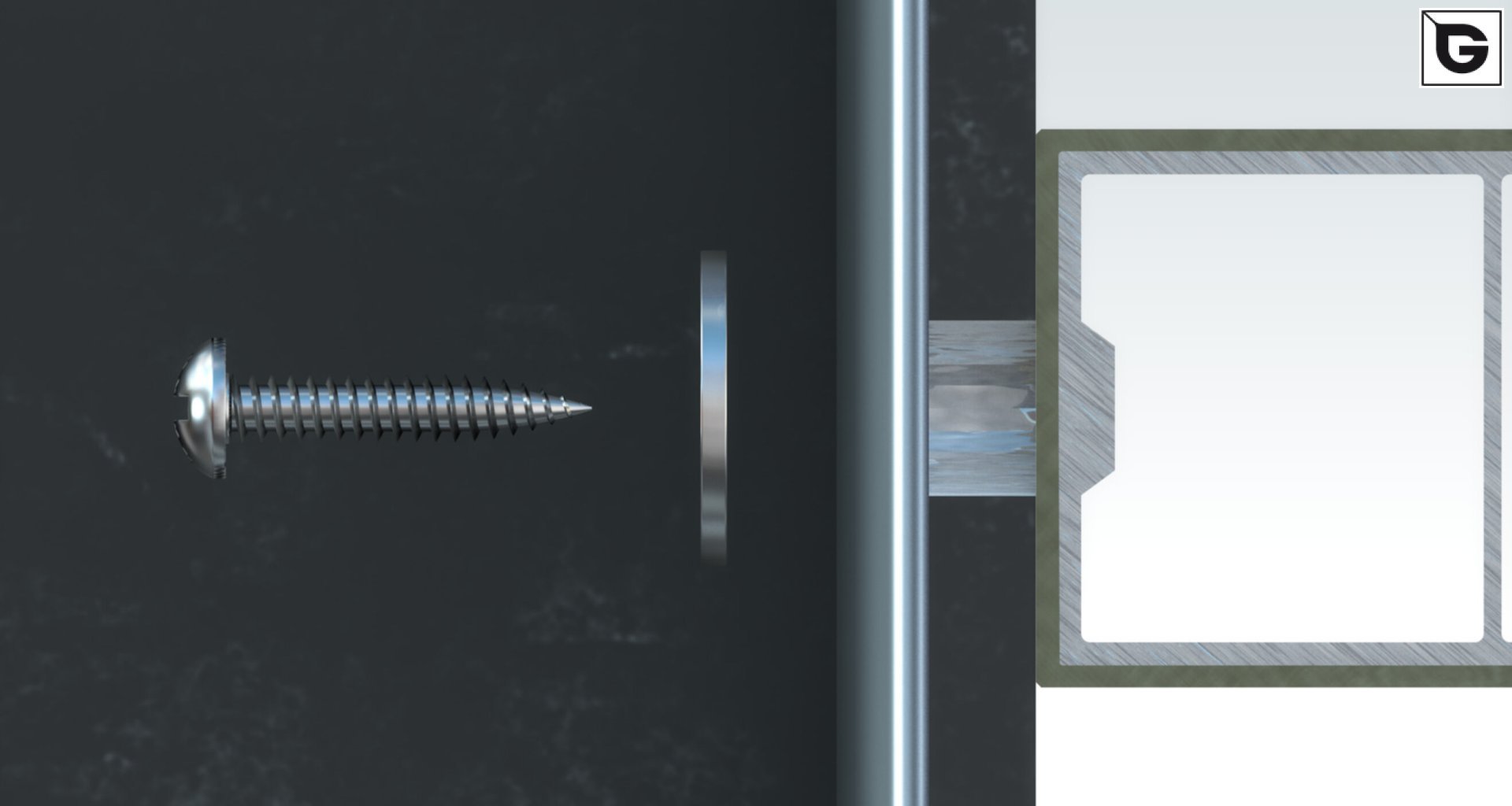 Befestigung mit 
 selbstschneidende Schraube