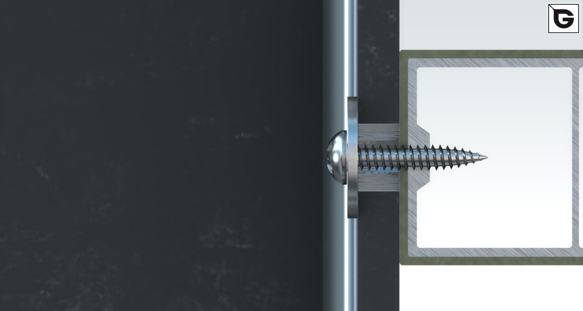 Befestigung mit 
 selbstschneidende Schraube