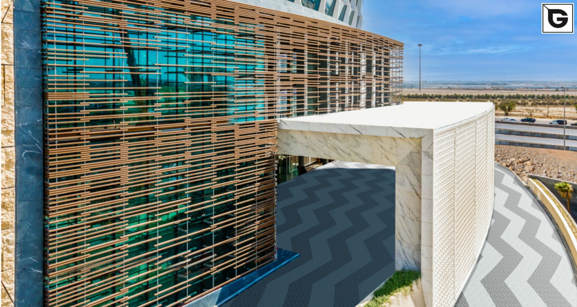 Restaurant und Hotelgewerbe_Verti & Horiz Fassadenverkleidung _Gebogene Profilen